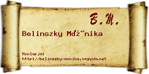 Belinszky Mónika névjegykártya
